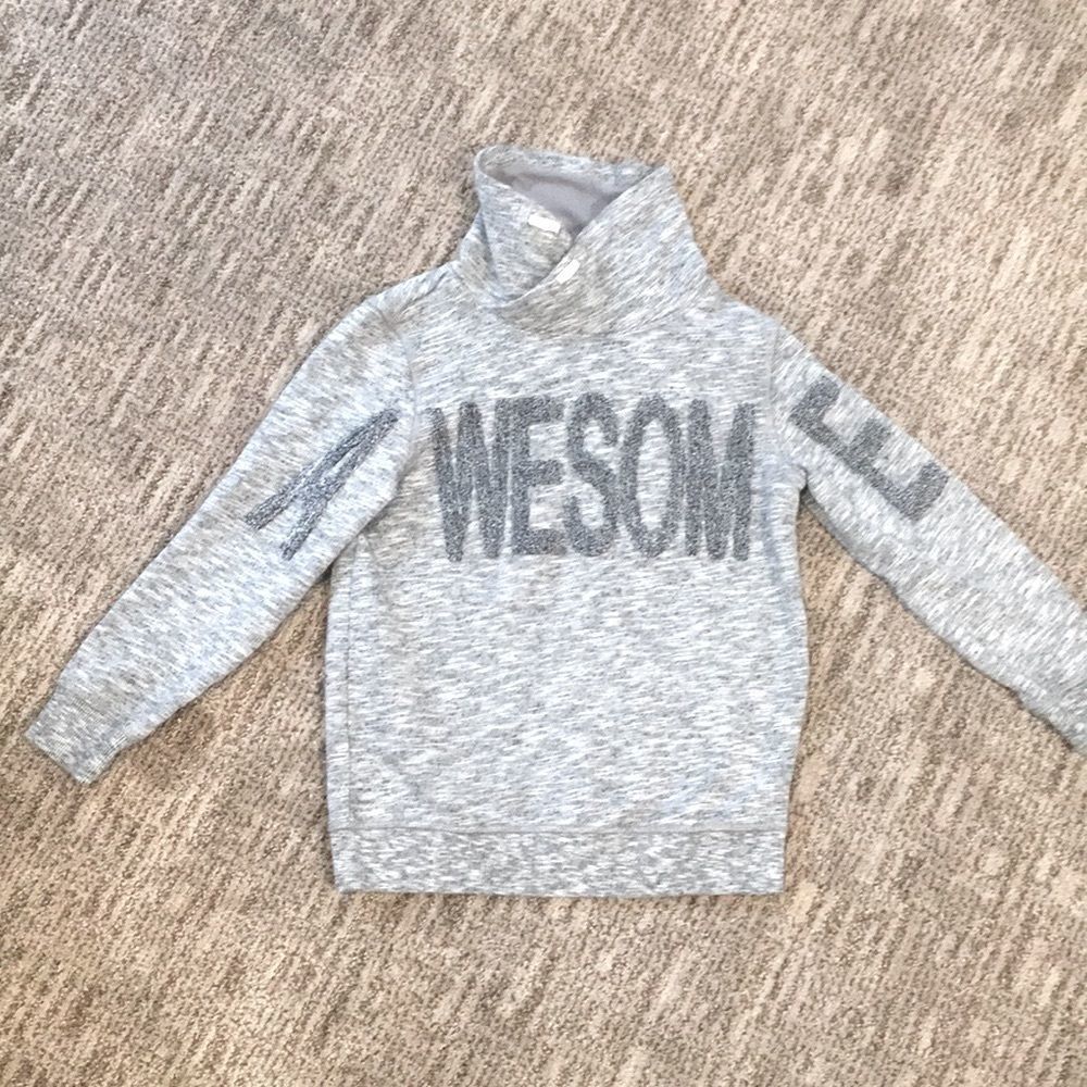 Cat & Jack AWESOME Black and White Sweatshirt Youth Sz Small 6 / 7